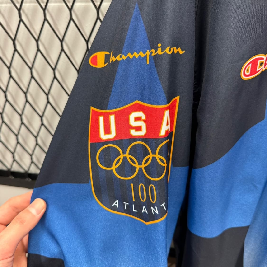 챔피온 USA 팀 자켓 1996 아틀란타 올림픽 빅로고 스타 프린팅 블랙 상품이미지5