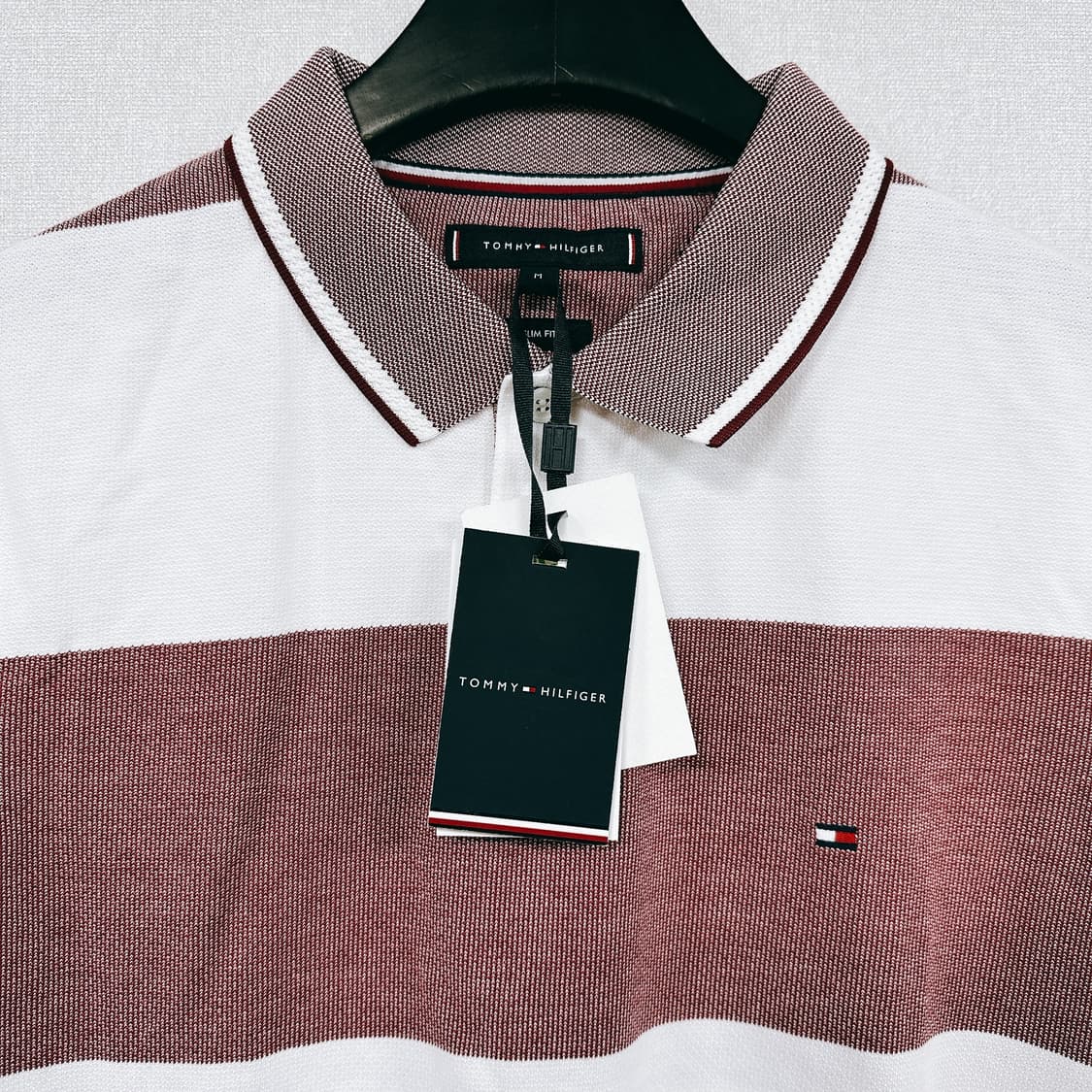 타미힐피거 남성 화이트 버건디 폴로셔츠 피케셔츠 상품이미지2