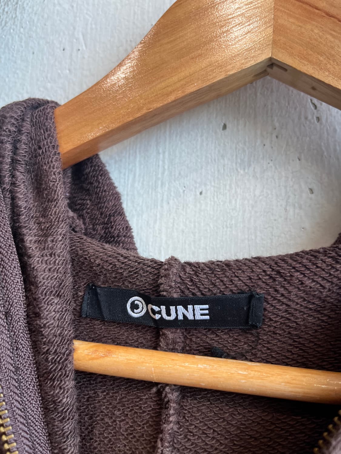CUNE HELP 풀집업 후드 브라운 Made in JAPAN 상품이미지7