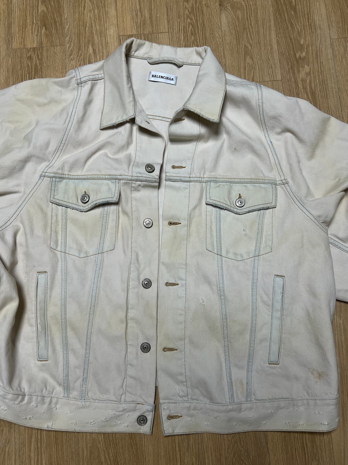 발렌시아가 크림 데님자켓 38 상품이미지3