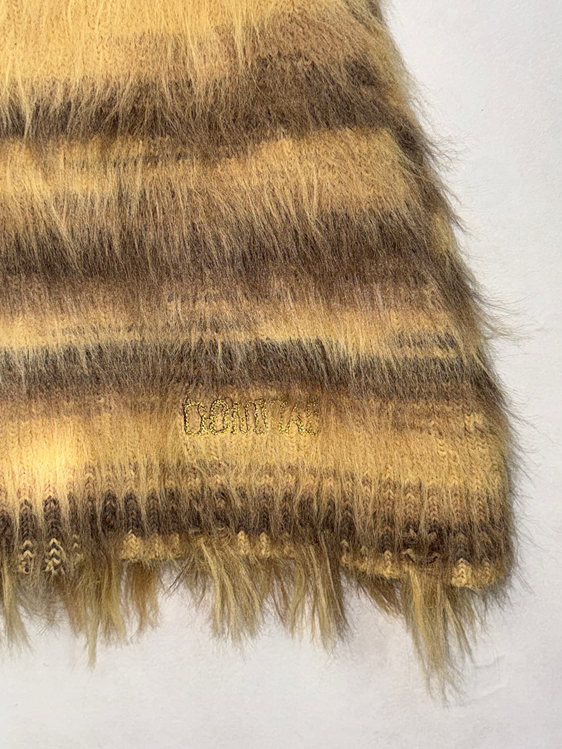 DONOTTAG fluffy mini skirt yellow brown 상품이미지3