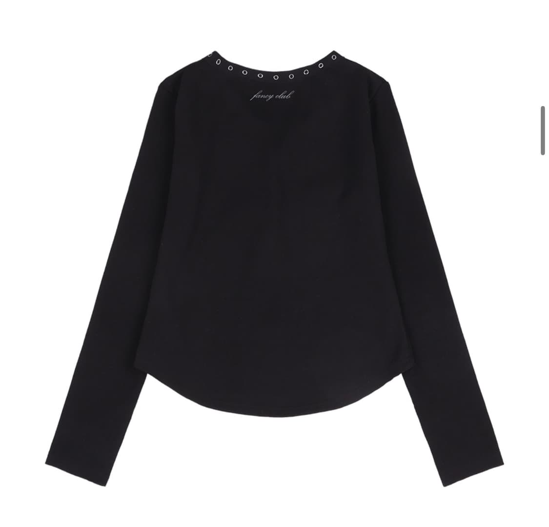 팬시클럽 빈티지 레터링 스냅 롱슬리브 (BLACK)_F24ZB067 상품이미지2