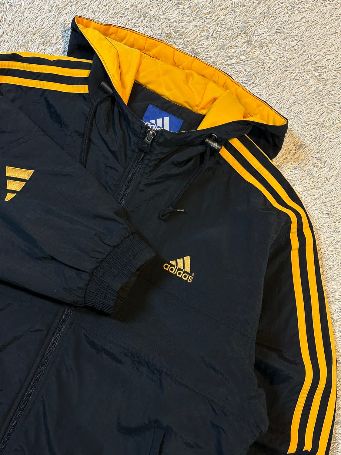 90's 아디다스 올드스쿨 검노 퀼팅 누빔 후드 점퍼 자켓 상품이미지2