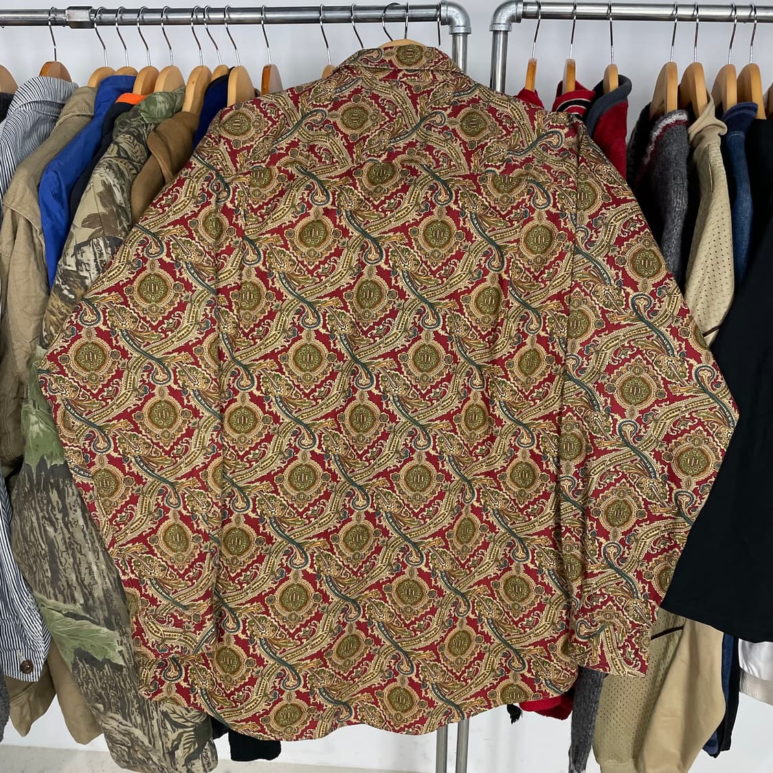 90s USA 버버리 Burberrys 페이즐리 셔츠 상품이미지6