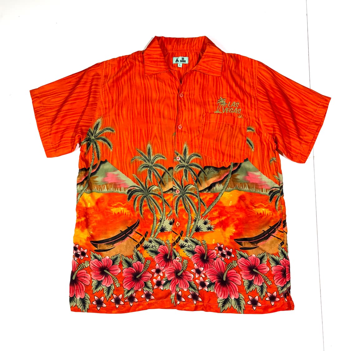 ON SHORE 라스베가스 야자수 하와이안셔츠 L 상품이미지2