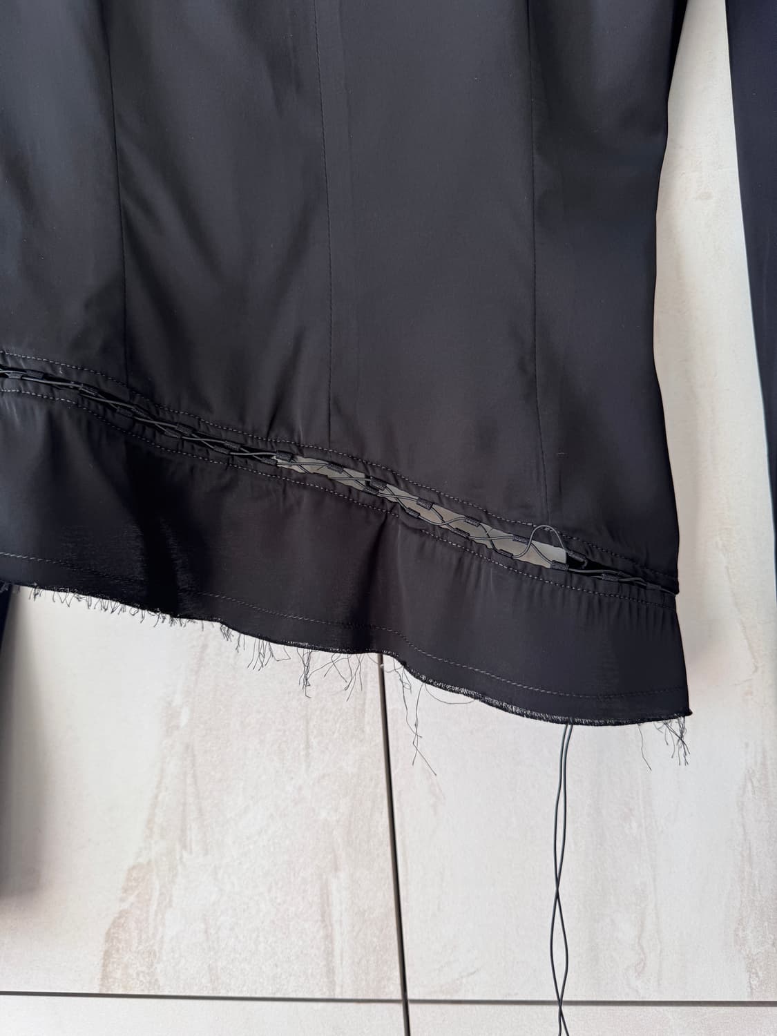 새상품 MIISTA 블랙 랩 블라우스 XS(44사이즈)made in SP 상품이미지4