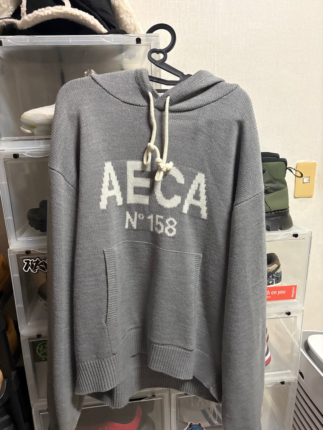 [XL] 에이카화이트 AECA 니트 후드티 상품이미지1