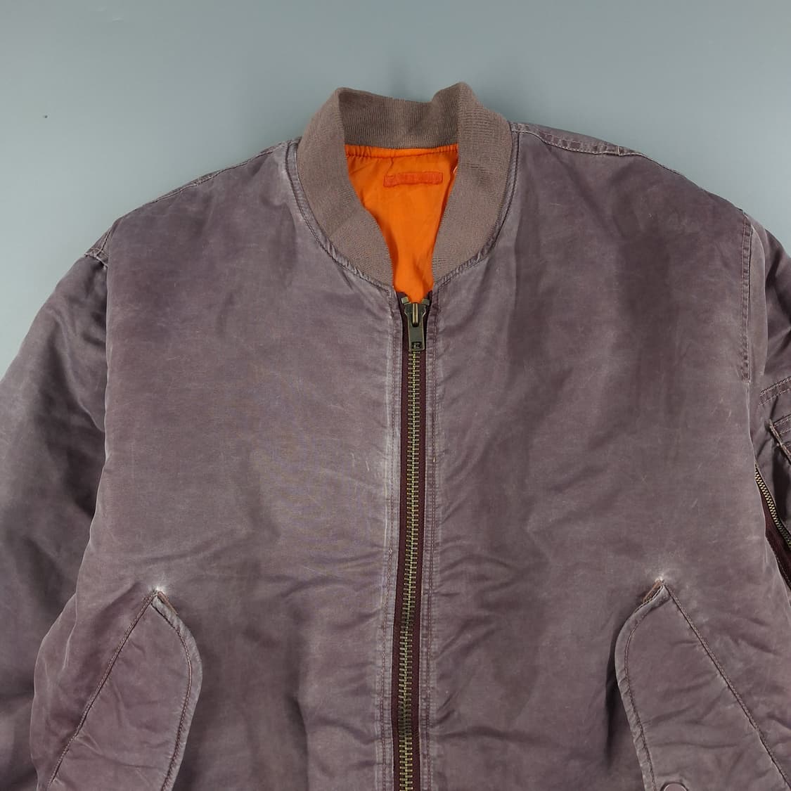 빈티지 피그먼트 퍼플 워싱 암포켓 올드스쿨 스트릿 항공점퍼 마원 MA1 상품이미지3