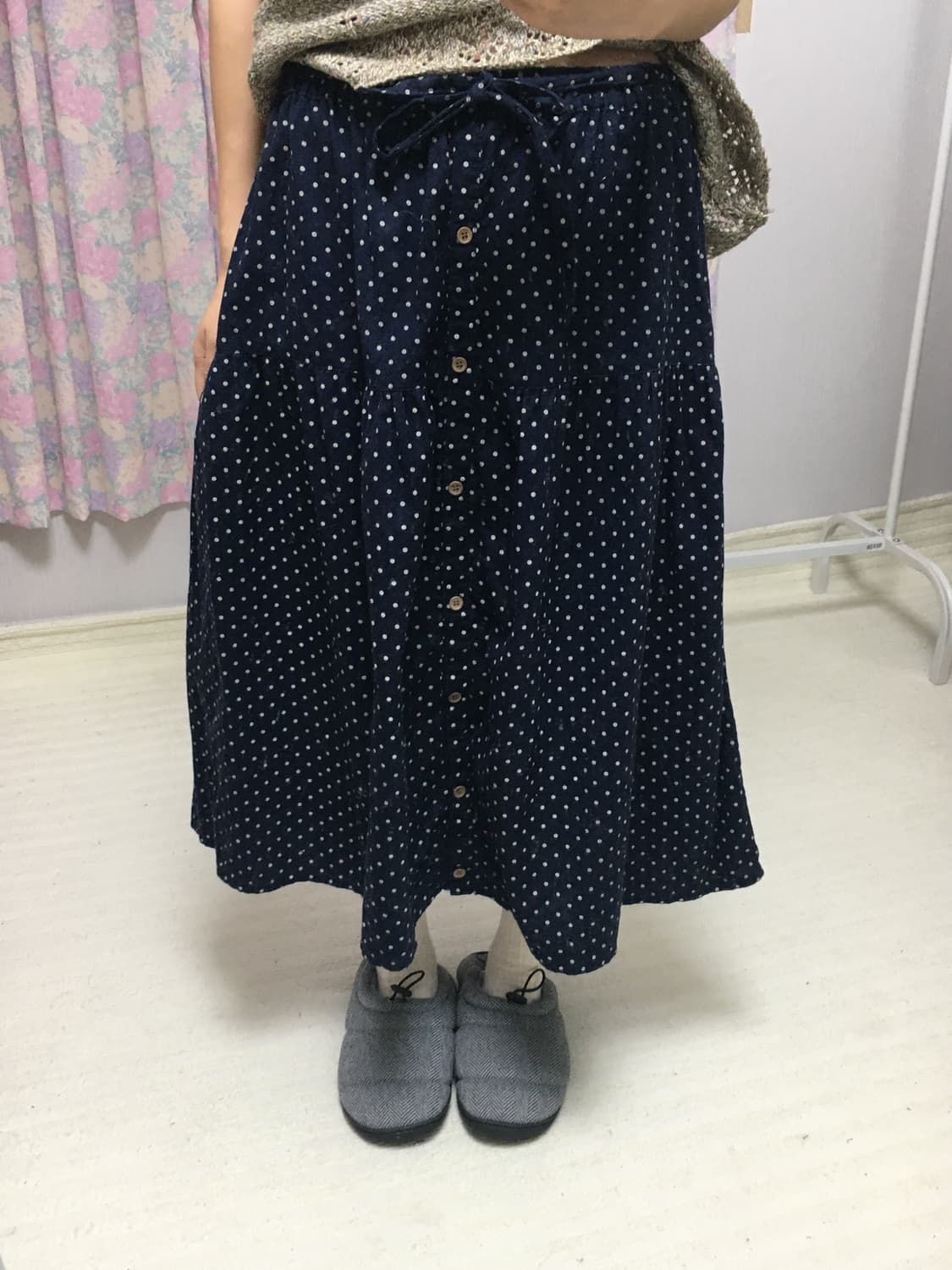 네이비 도트 스커트 상품이미지5