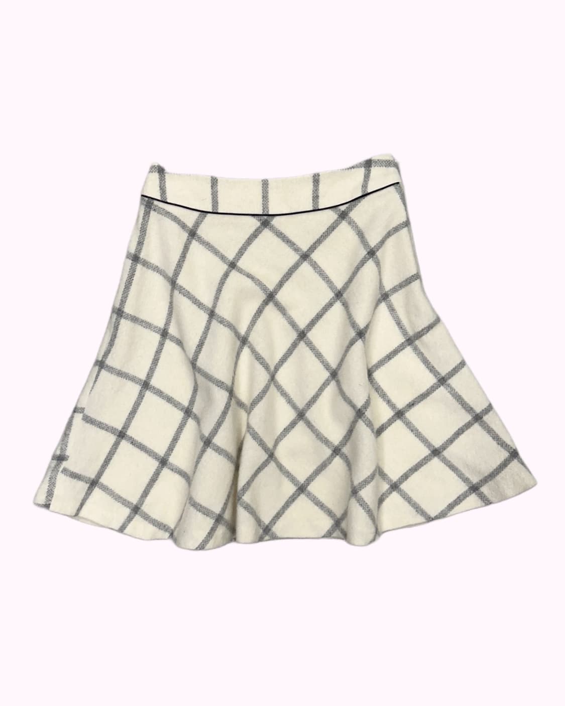 ivory wool flare check skirt 상품이미지1