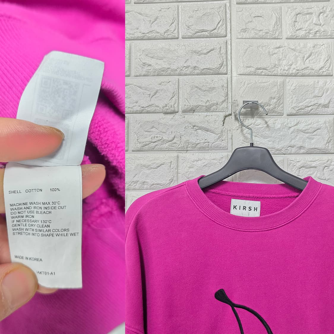 택포// 키르시 빅체리 맨투맨 퍼플 루즈핏 L 상품이미지2