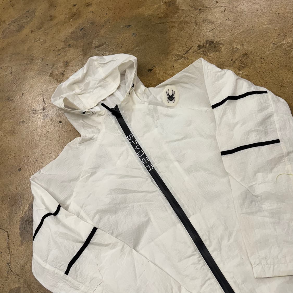 [정품/M] 스파이더 화이트 바람막이 후드 집업 b14 상품이미지1