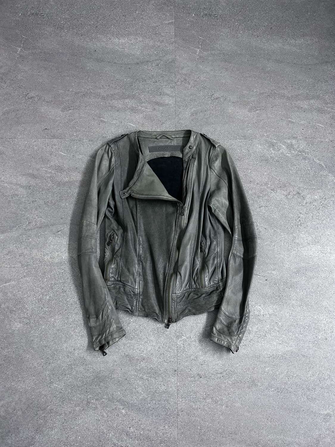 Drome 인시젼 사선 지퍼 램스킨 자켓 상품이미지1