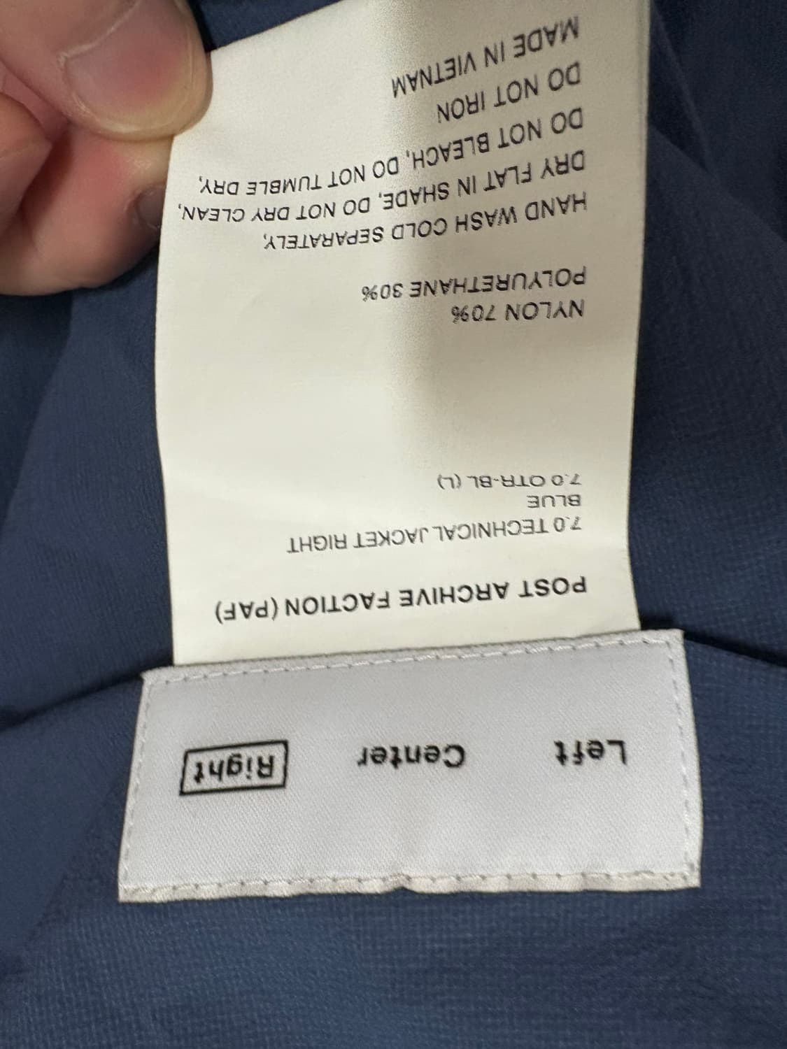 Paf technical jacket 7.0 right 블루 L 상품이미지3