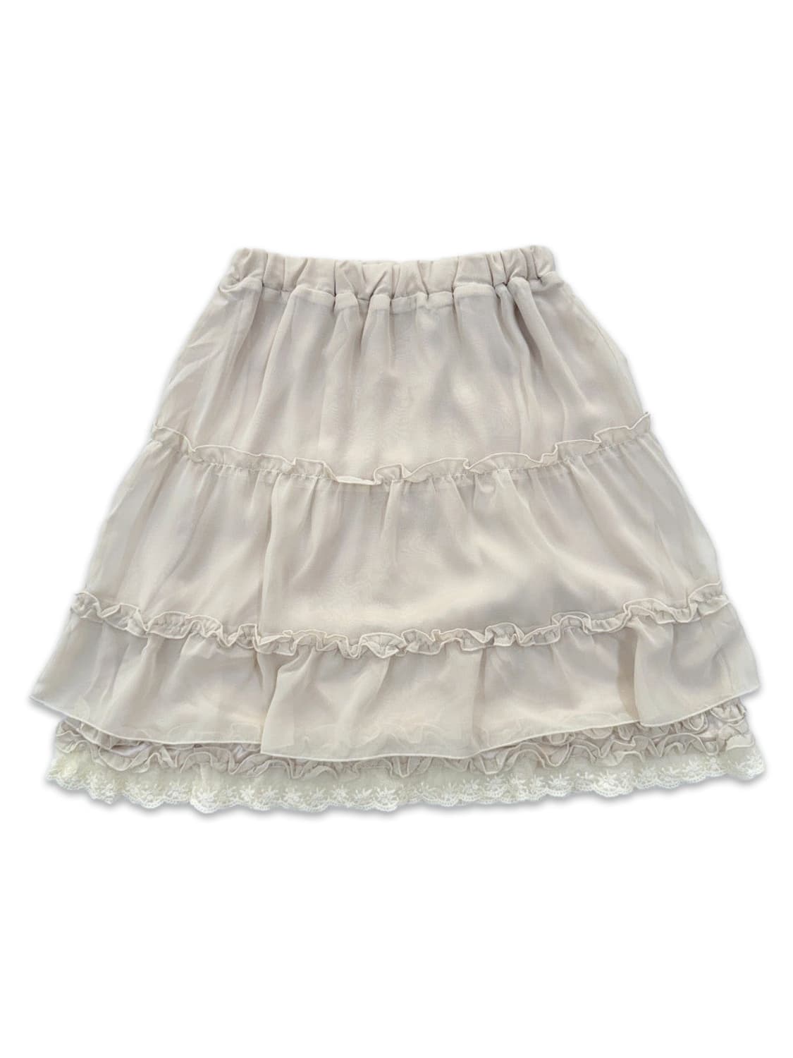 빈티지 Axes Femme 아이보리 프릴 미디 스커트 상품이미지1
