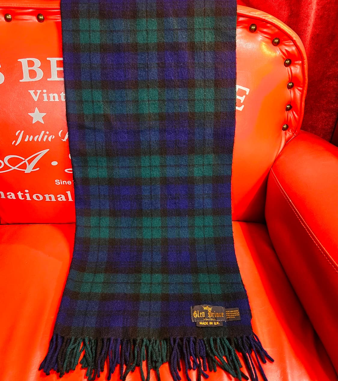 GlenPrince Rana Woll 100%  타탄 체크 머플러  상품이미지1