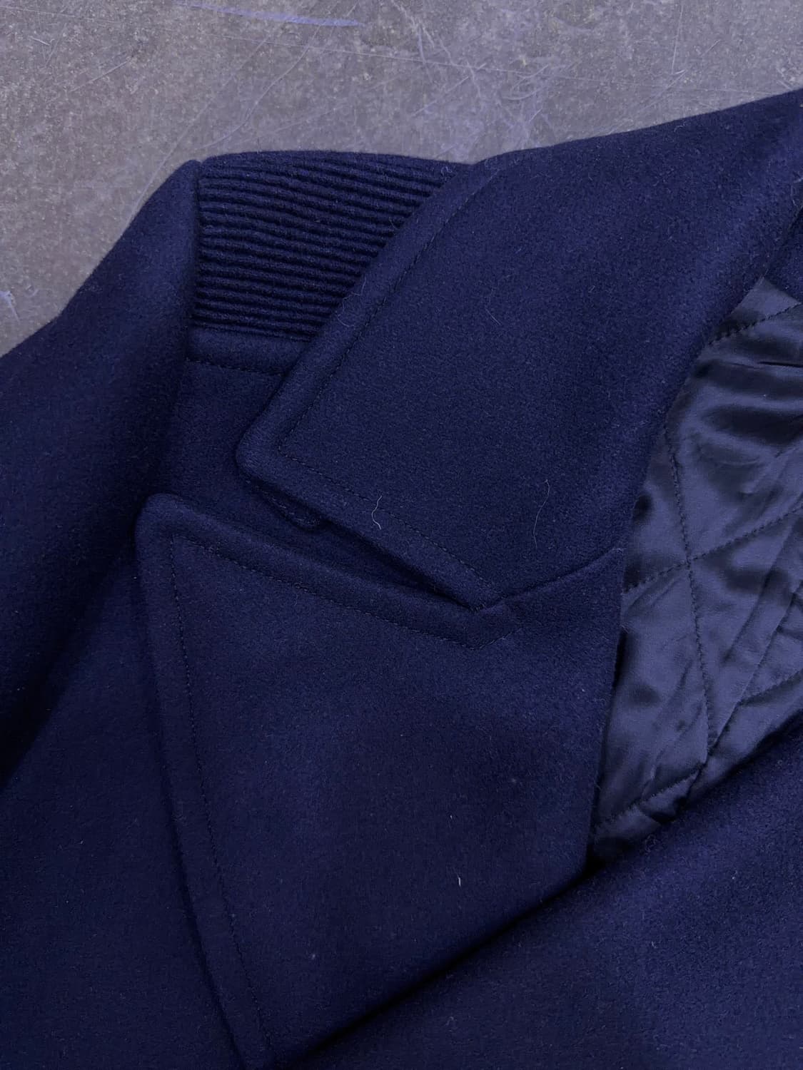 솔리드옴므 우영미 울 캐시미어 염소 가죽 배색 피코트 46 상품이미지4