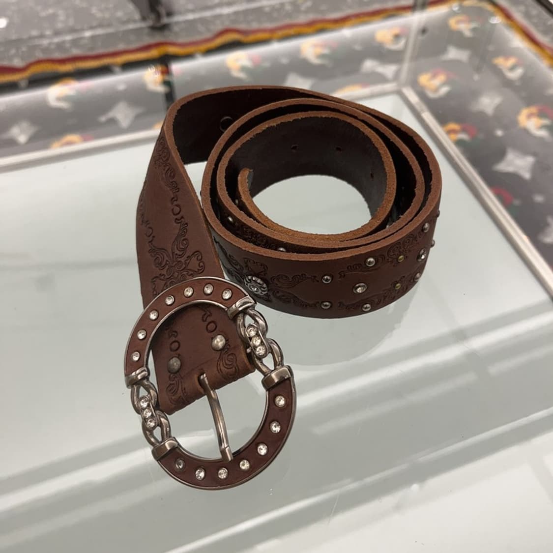 빈티지 보헤미안 에스닉 패턴 키치 큐빅 벨트 C07156 상품이미지3