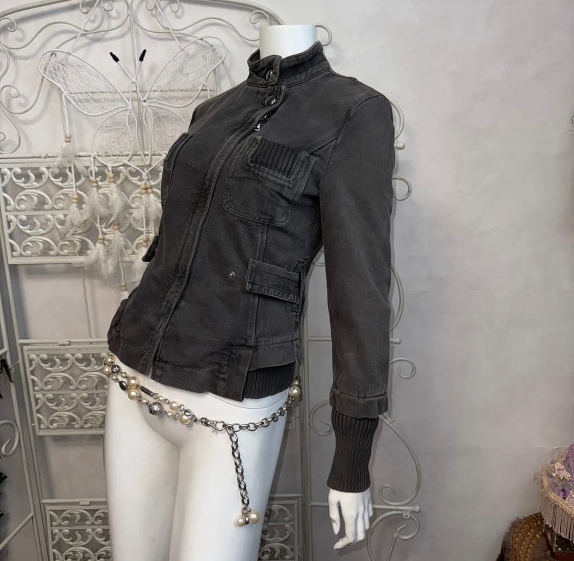 Max&Co grey denim buckled wamer jacket 상품이미지4