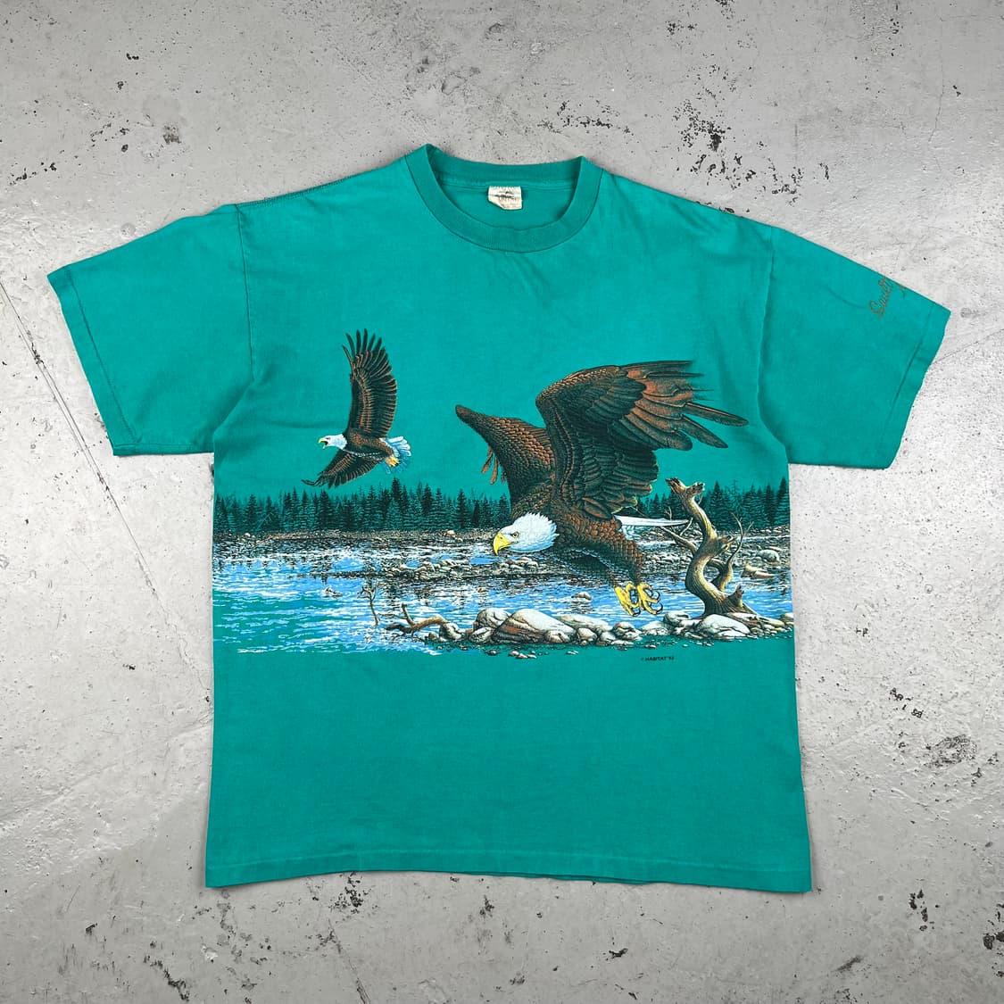 빈티지 Bald Eagle Nature 양면 그래픽 반팔 상품이미지2