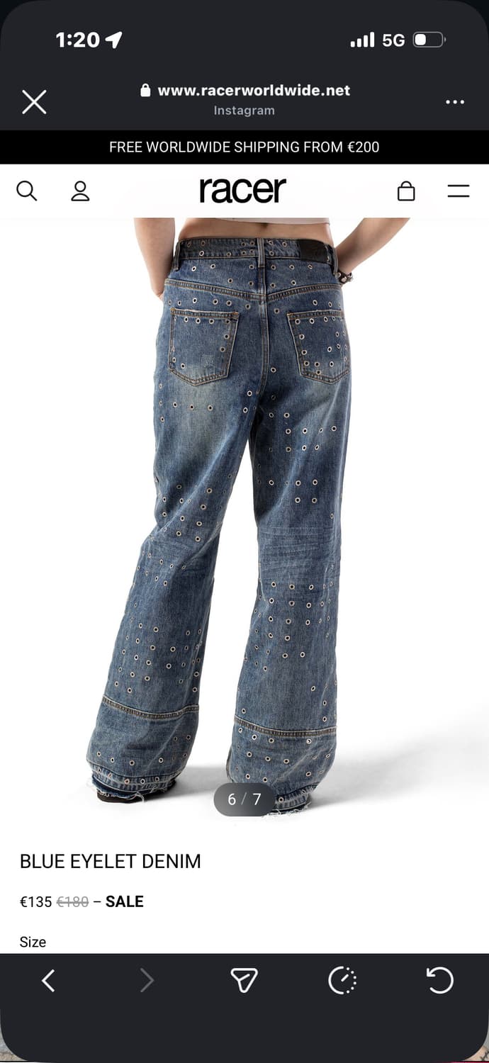 Racer worldwide Blue Eyelet Denim 상품이미지5