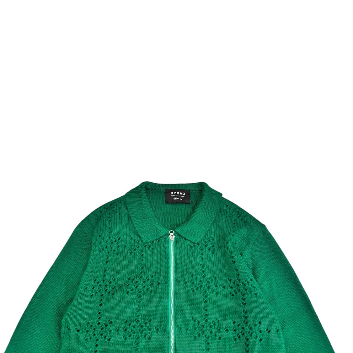 엑스톤즈 펀칭 니트 집업 상품이미지2