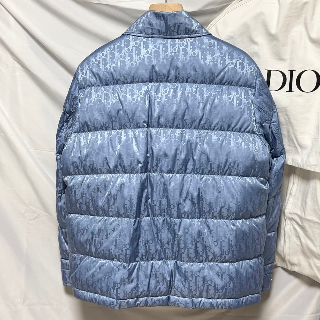 [S+급/48] 디올 오블리크 퀼팅 자켓 패딩 블루 상품이미지4