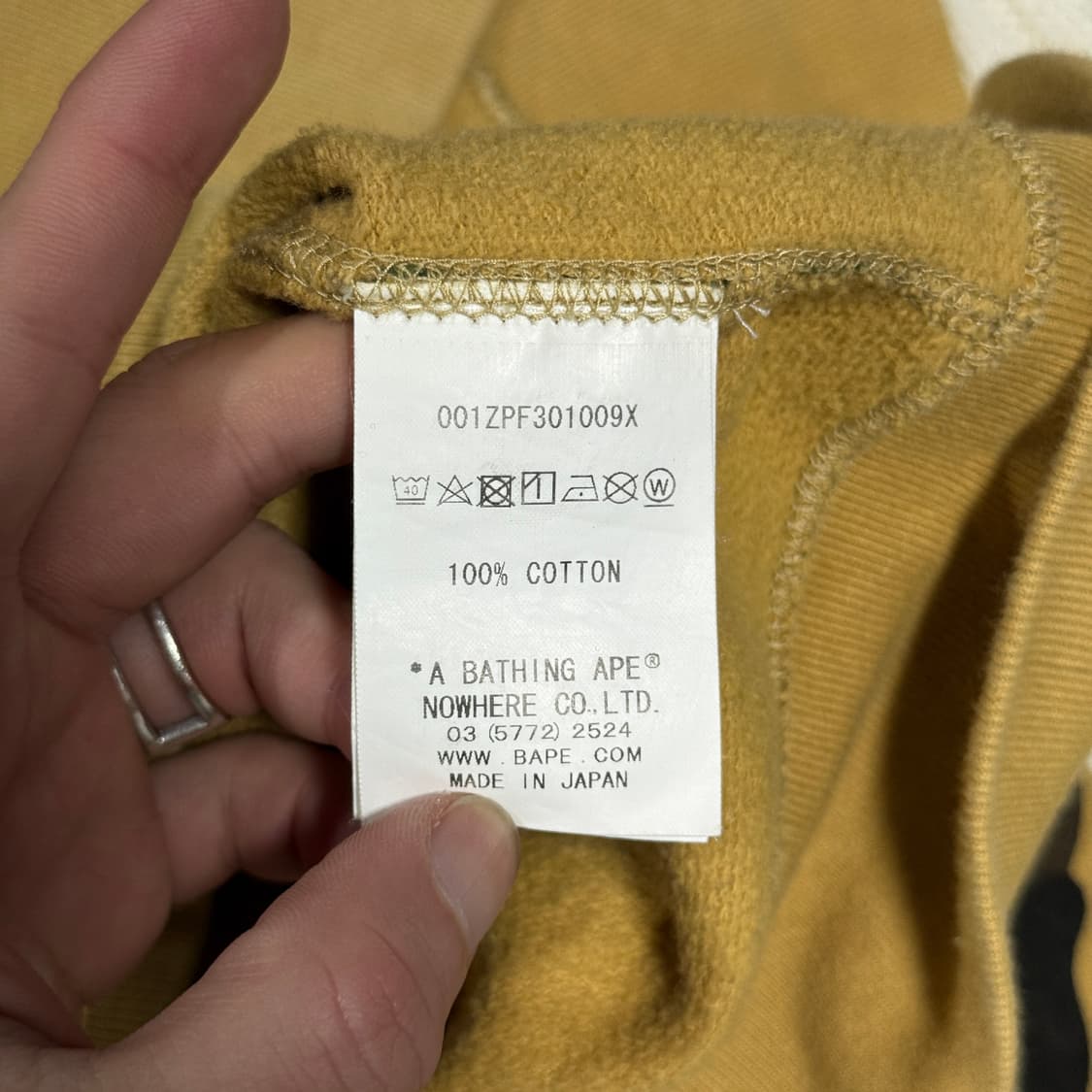 정품 베이프 1st 옐로우 카모 황계 풀 집업 후디 상품이미지6