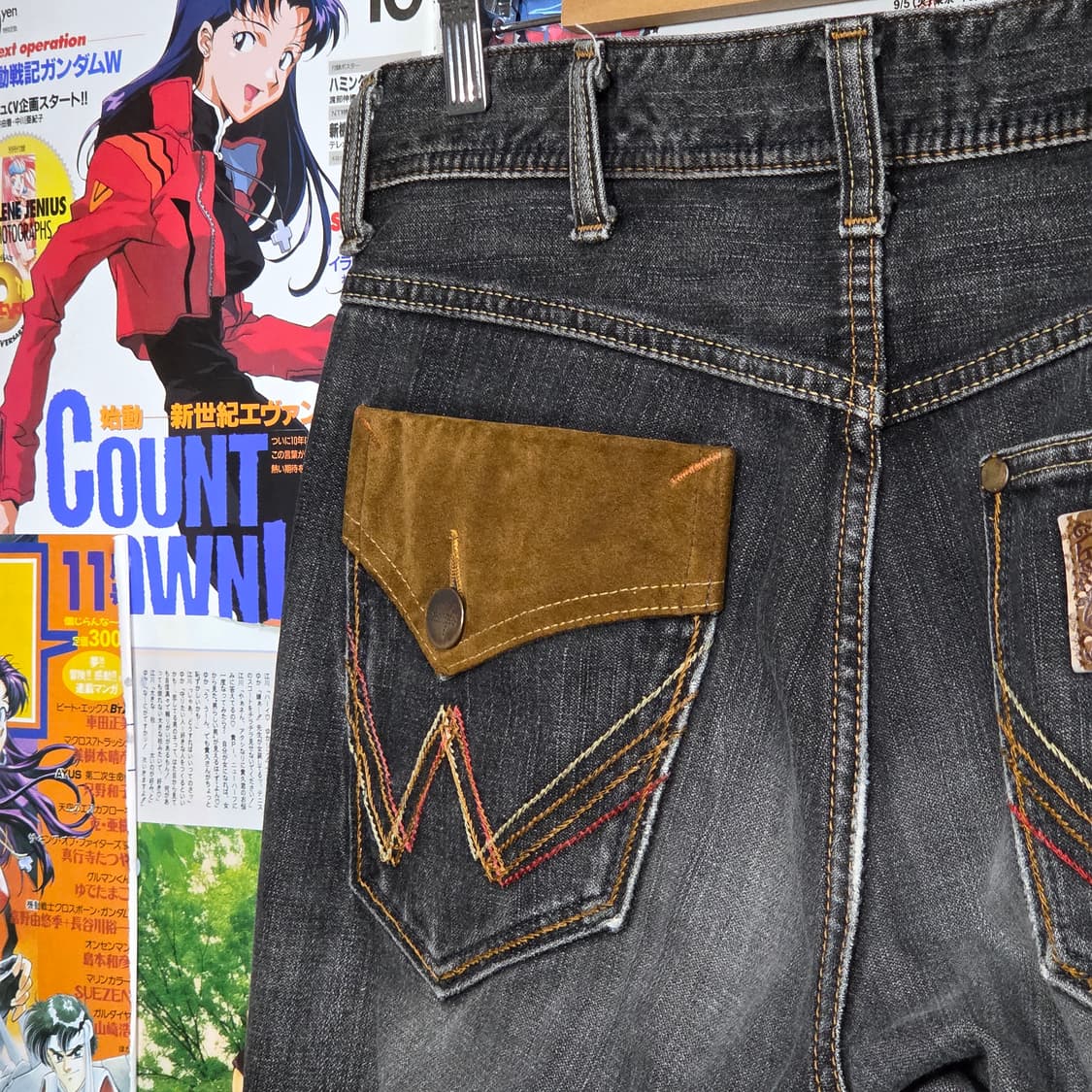 JPN 랭글러 스웨이드 포켓 웨스턴 그레이 데님 팬츠  상품이미지3