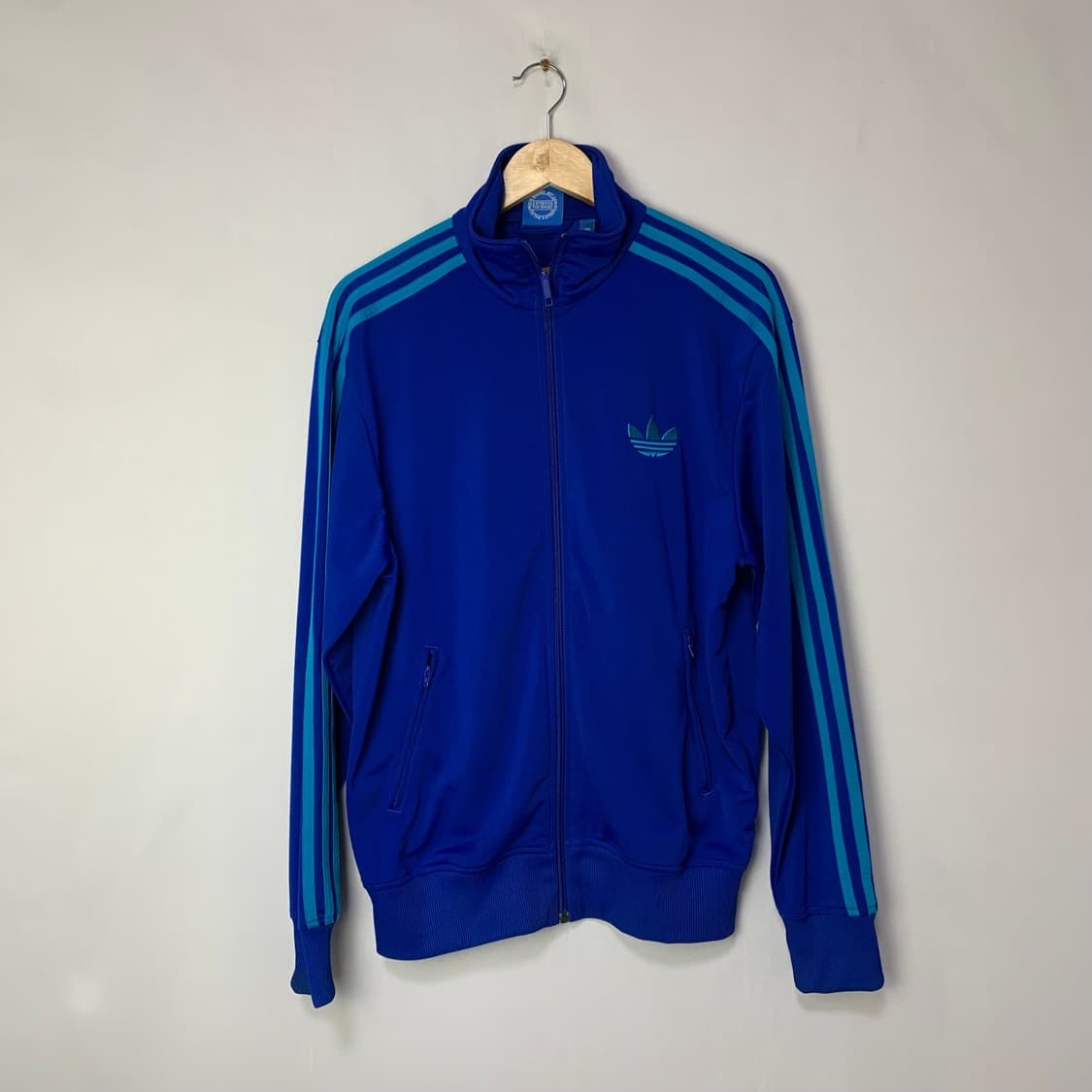 아디다스 파랑/민트 삼선 트랙탑 파이어버드 져지 빈티지 100 상품이미지1