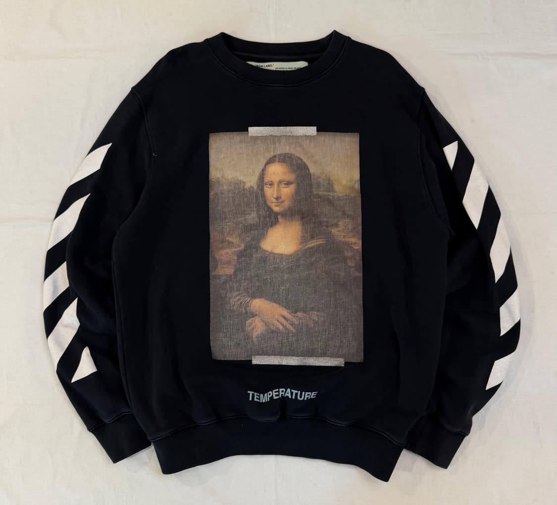 오프화이트 18ss 모나리자 애로우 맨투맨 스웻셔츠 블랙 상품이미지1
