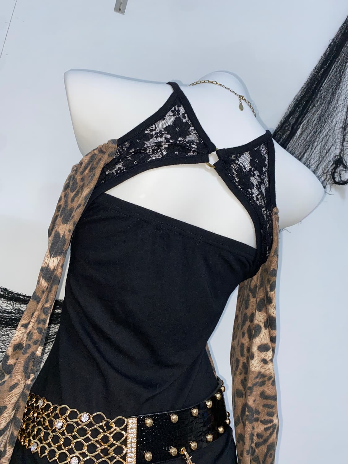 ꒰ঌ LA*BUS 오네갸루 레오파드 오프숄더 롱슬리브 ໒꒱ 상품이미지6