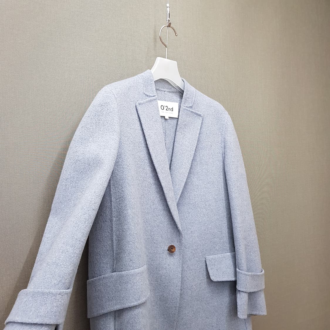 오즈세컨 싱글 버튼 캐시미어 울 코트 55사이즈 상품이미지4