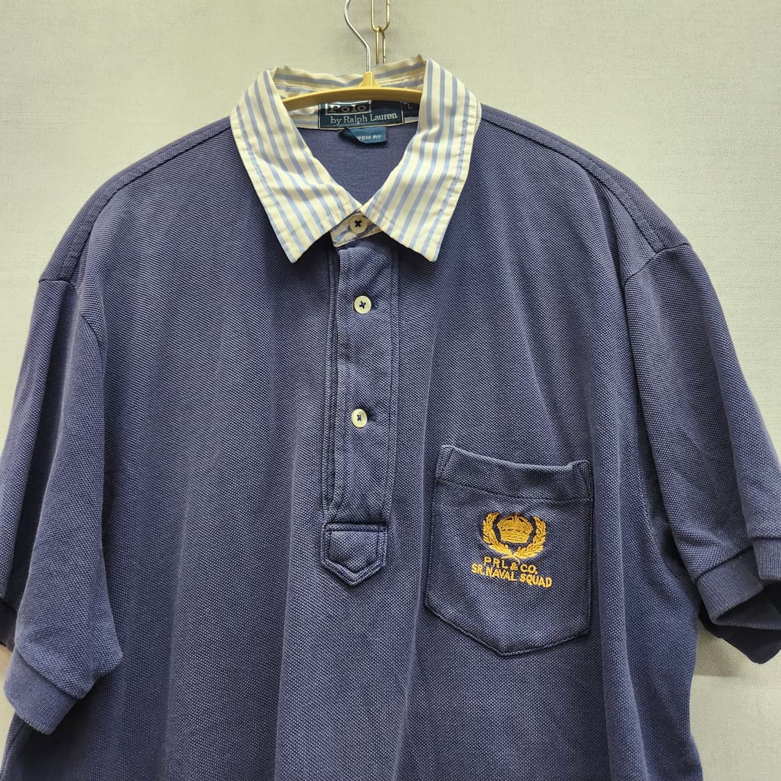 폴로랄프로렌 스트라이프 배색 금장로고 반팔카라 L(L) 상품이미지2