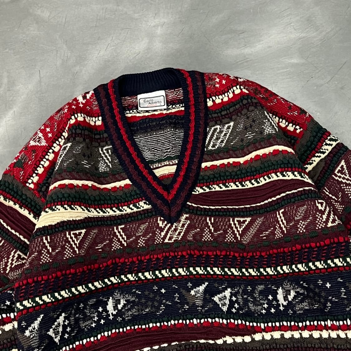  빈티지 브이넥 케이블 니트 y14519 상품이미지3