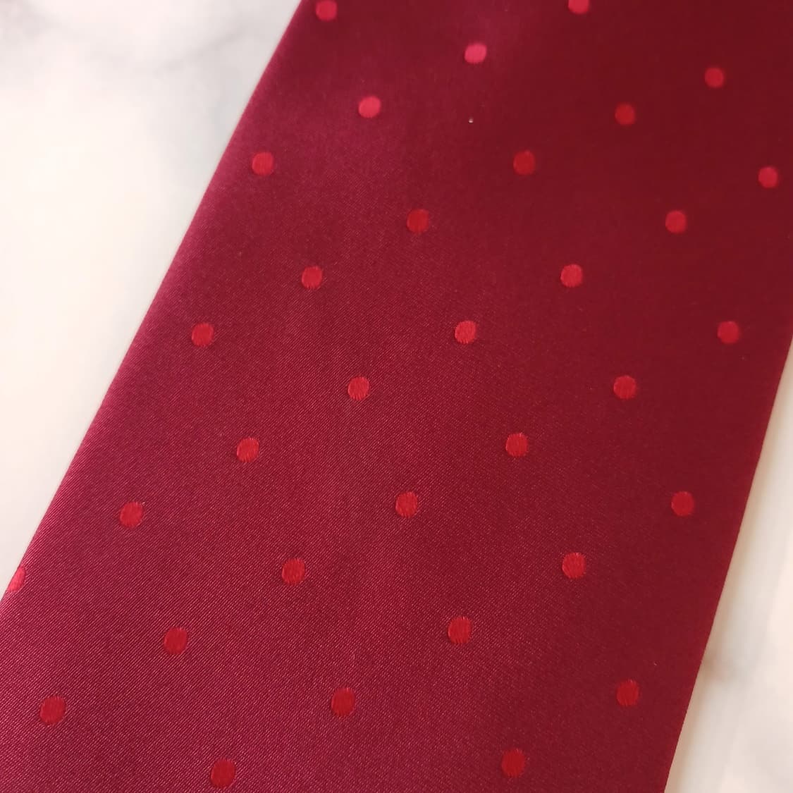 밀라숀 실크 레드 도트 넥타이 9.7cm A등급 A19093
 상품이미지8
