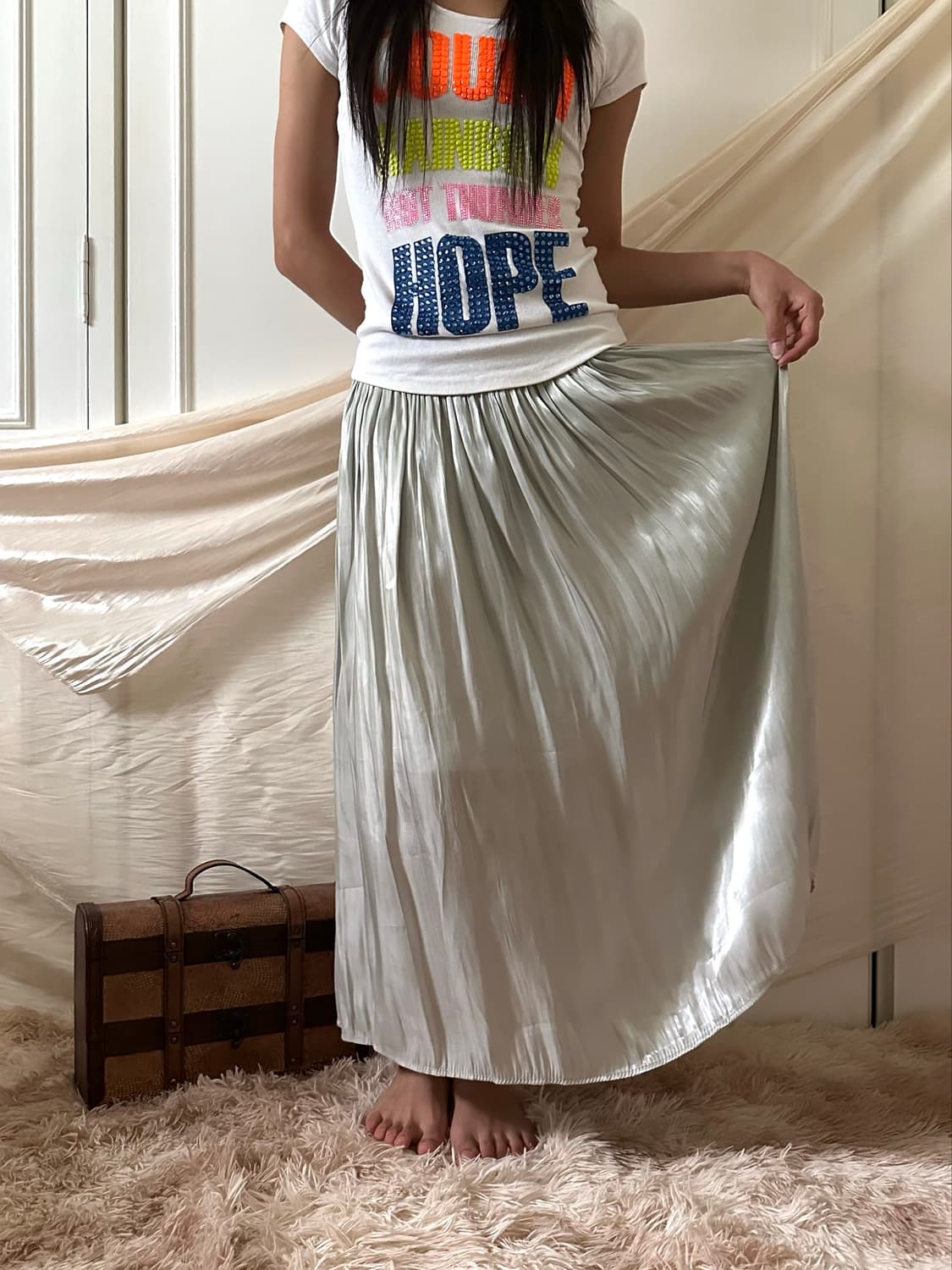 Mint soft long skirt 상품이미지3