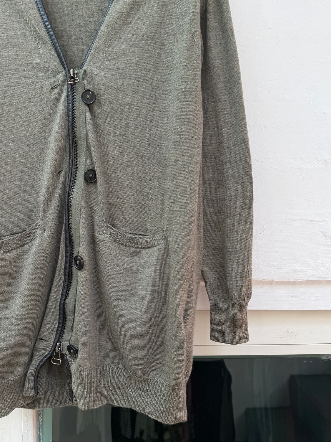 Phillip Lim 필립 림 카키 램스킨 집업 가디건 XS 상품이미지4