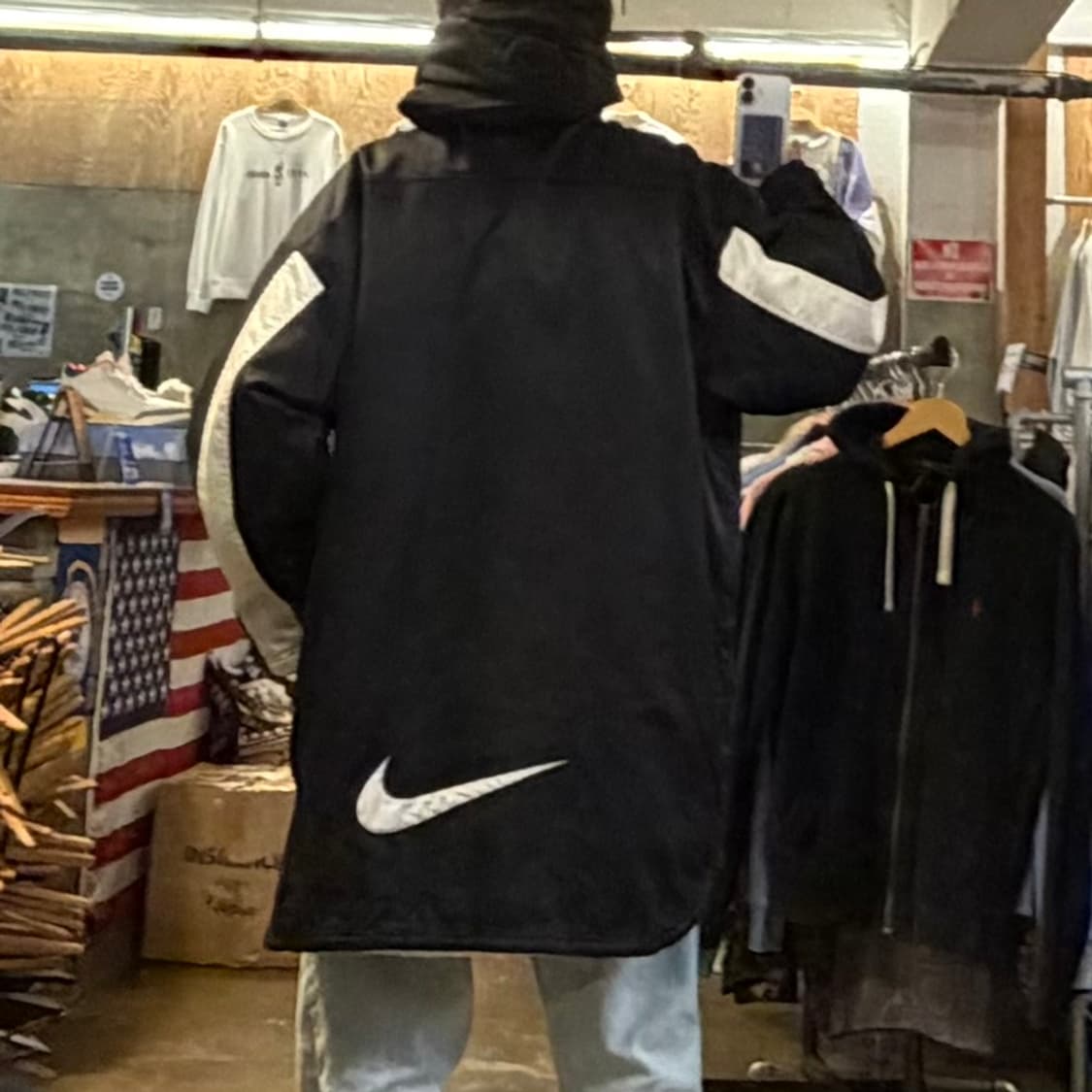 레어 90s 미국 빈티지 나이키 빅스우시 후드 패딩 롱패딩 축구패딩 상품이미지1