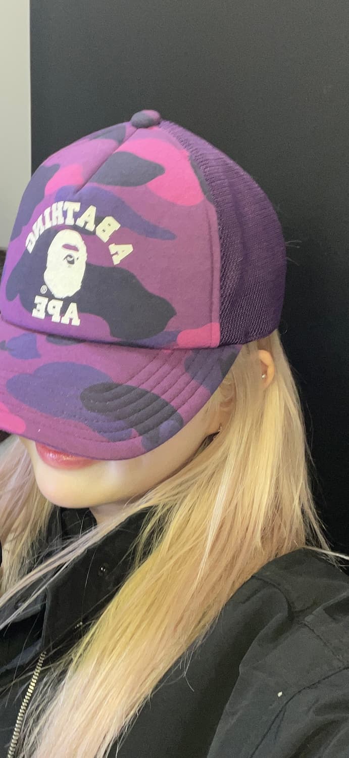 Bape color camo college mesh cap purple 상품이미지2