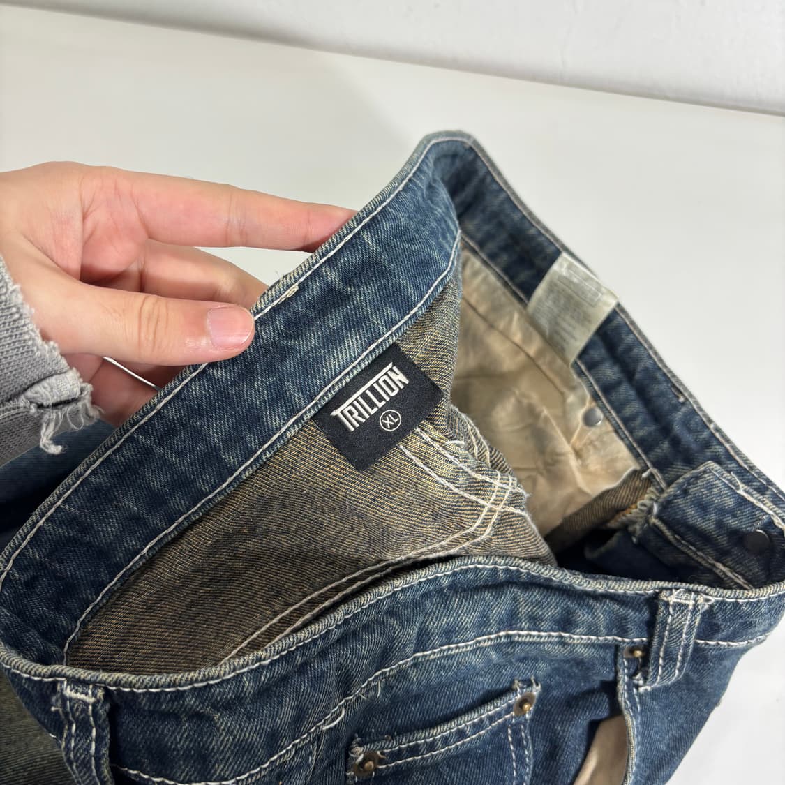 XL 트릴리온 데저트워싱 와이드핏 데님팬츠 상품이미지4