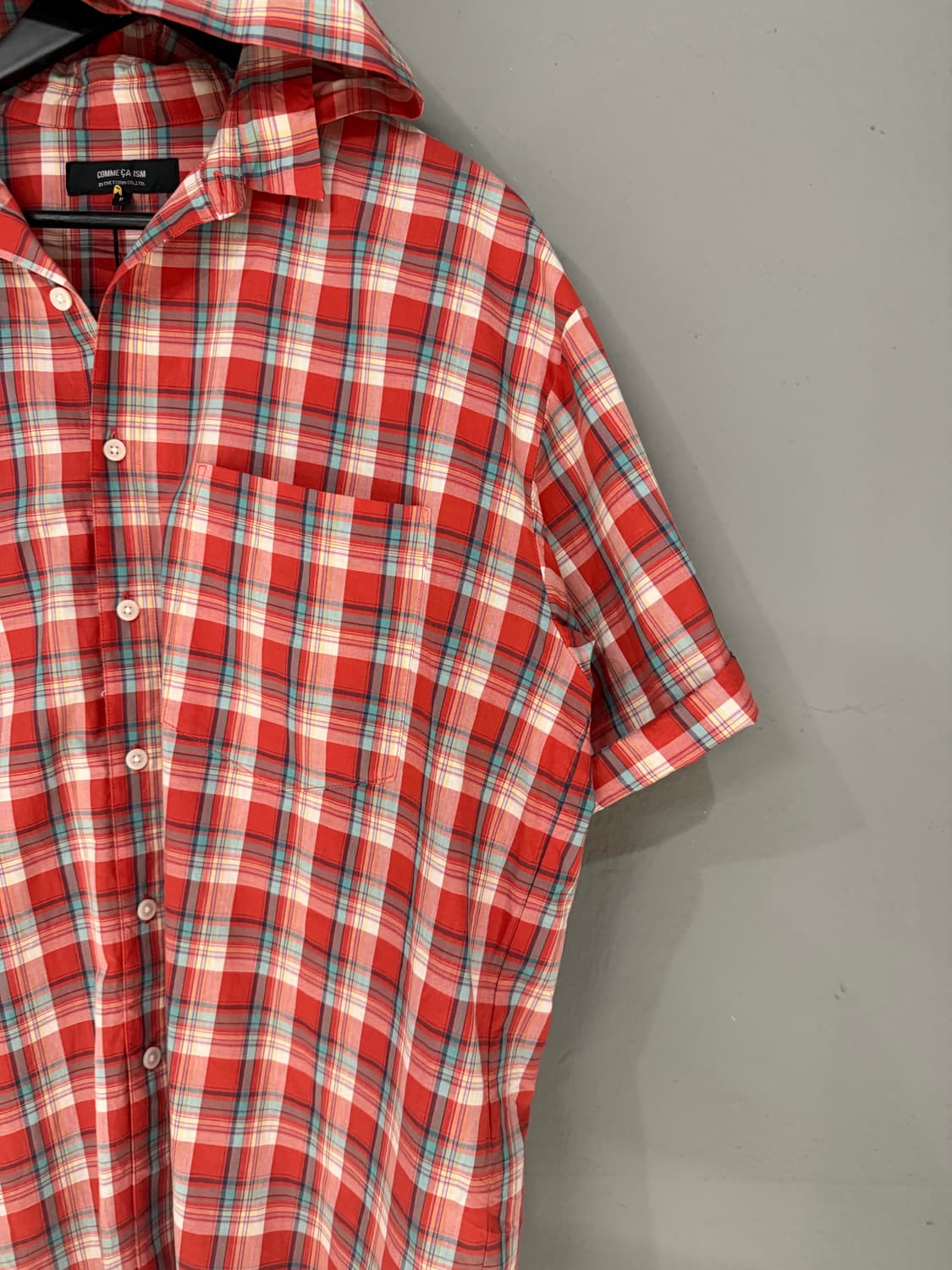red check pattern hood shirt  상품이미지6