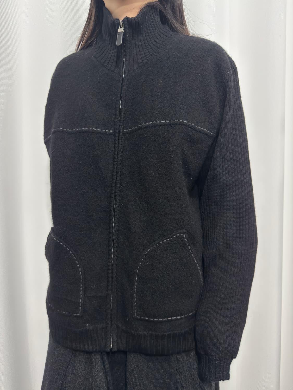 stitch knit zipup 상품이미지2