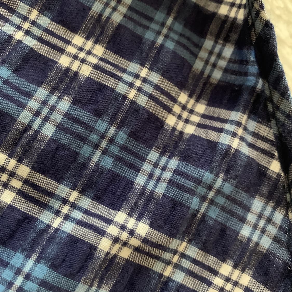 일본 빈티지 VAN RED LABEL 블루 체크 시어서커 셔츠 상품이미지7