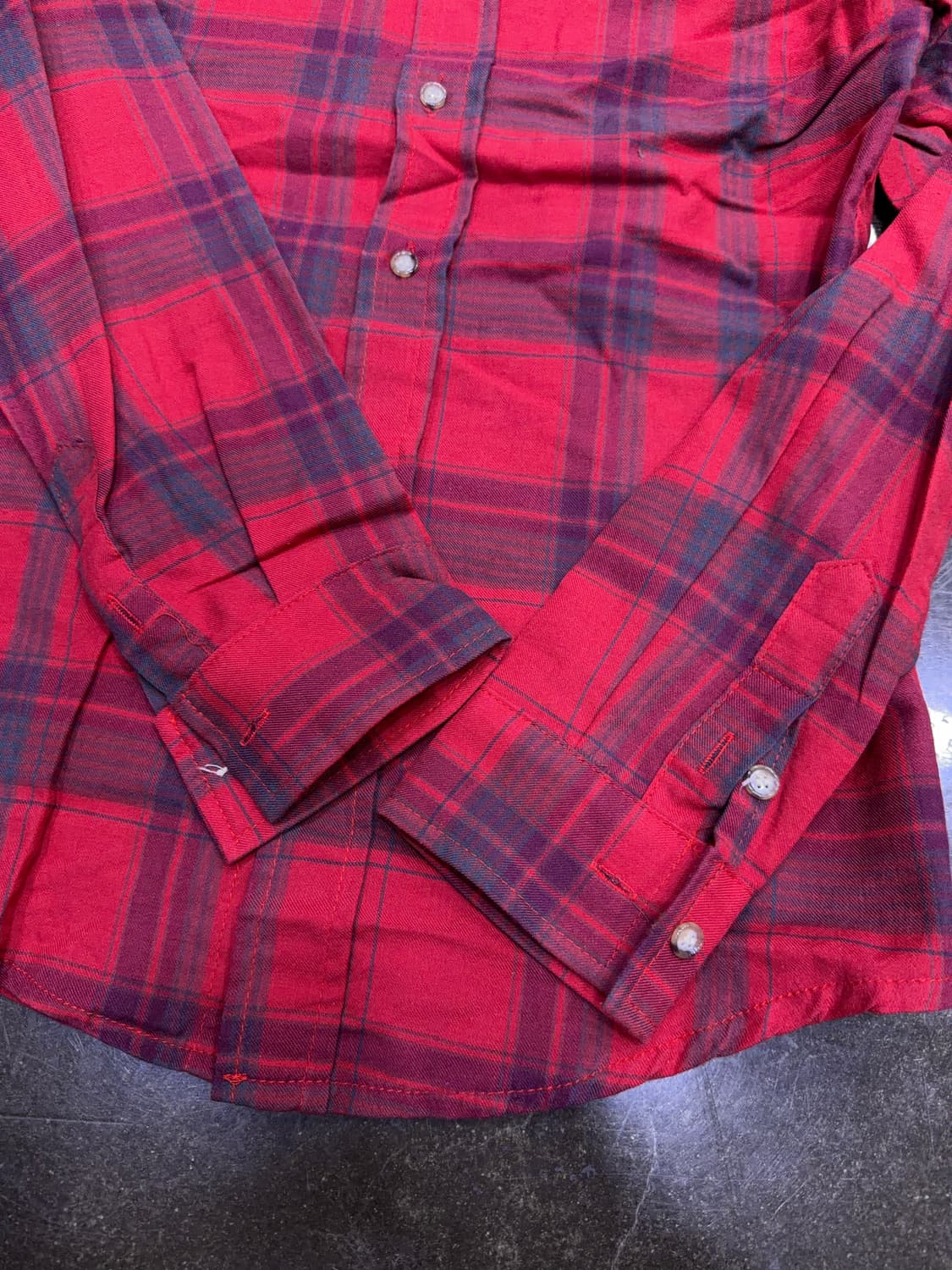 제이후쿠 레드 체크 캐쥬얼 셔츠 남방 M 상품이미지5