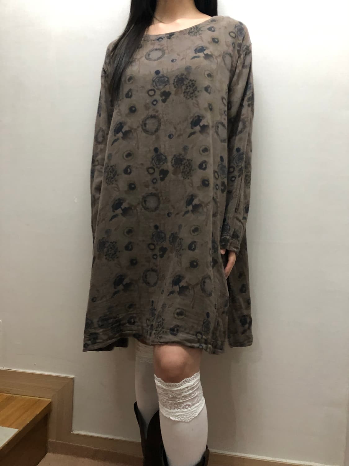 빈티지 브라운 오리엔탈 원피스 상품이미지3