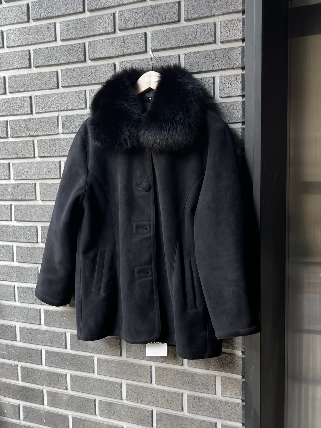 폭스퍼 시어링 자켓 블랙 상품이미지1