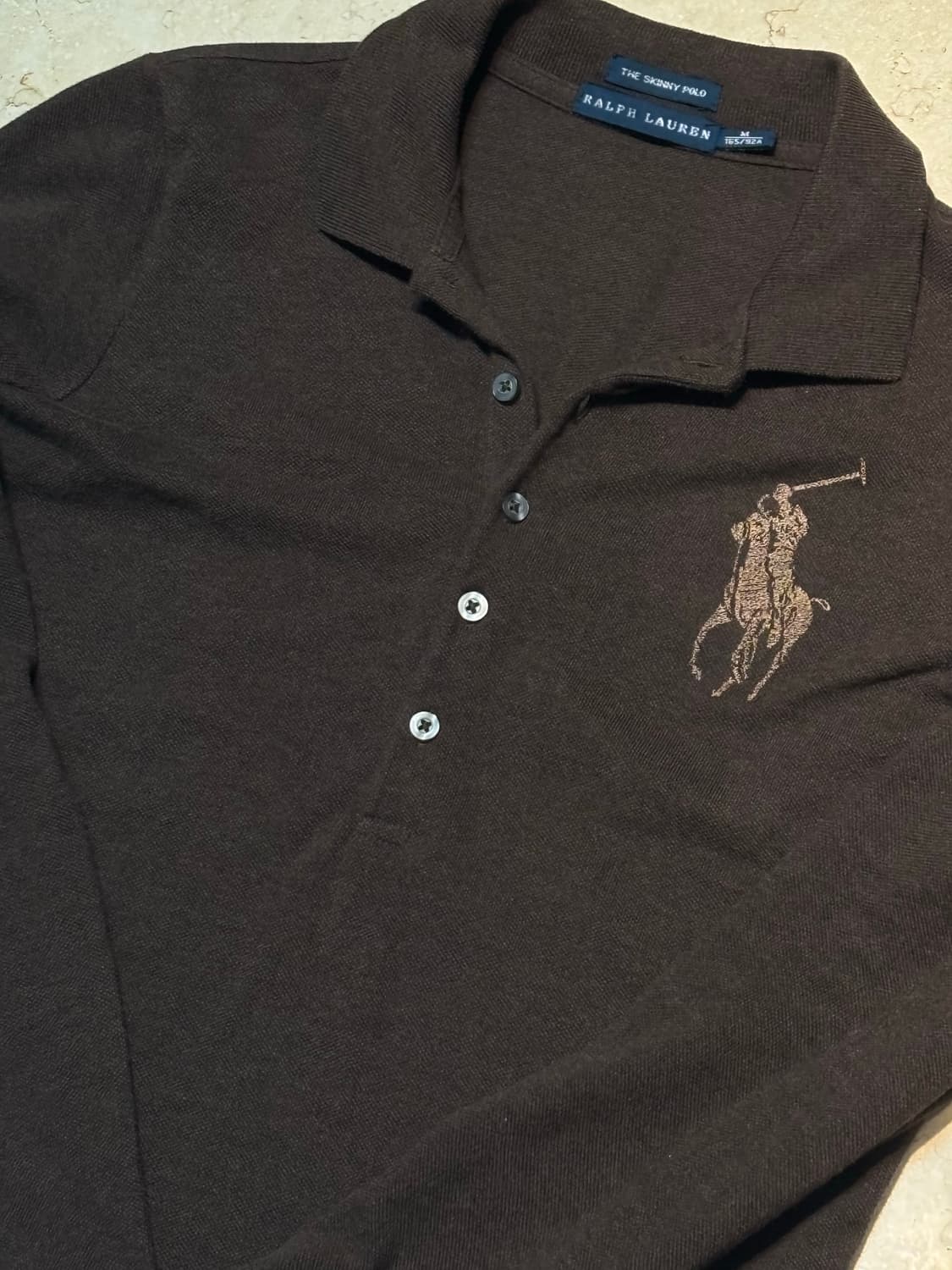 폴로 랄프로렌 빈티지 자수 빅포니 브라운 카라티 상품이미지1