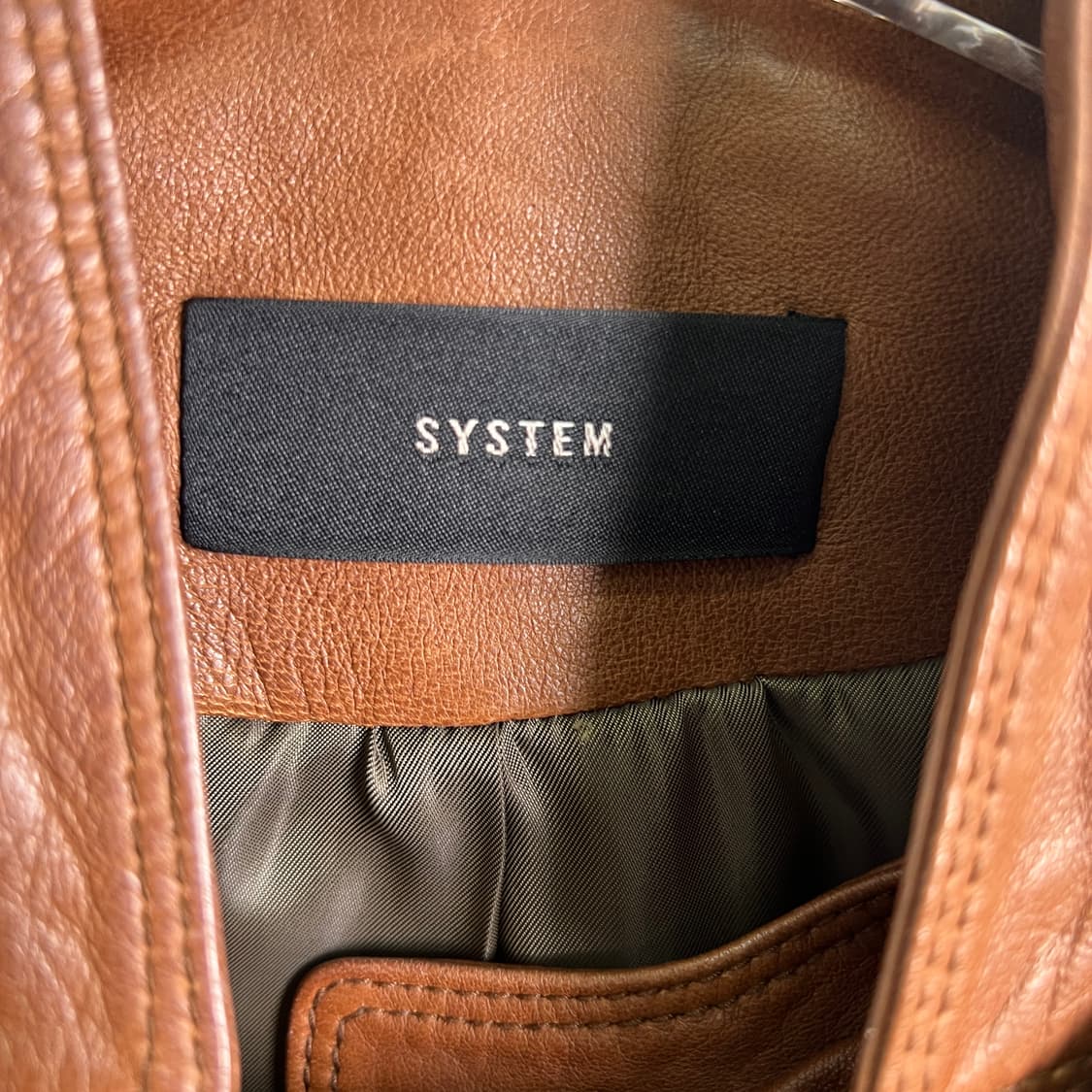 SYSTEM 브라운 양가죽 라이더 자켓  상품이미지3