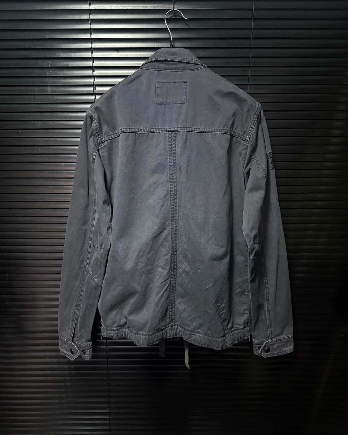 자라 보라색 워시드 워싱 스터드 찡 카라 집업 워크 셔츠 자켓 L 100 상품이미지5